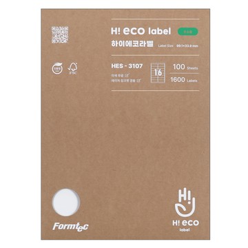 Formtec Hi-Eco 地址標籤 HES-3107  100個裝  16格