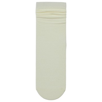 【Grace Gift】涼感莫代爾透膚中筒襪 淺黃