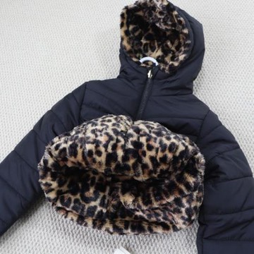 外單55美刀冬季兩面穿棉服外套女孩毛絨時尚保暖厚實連帽棉服外套