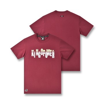 KINGO男款｜紅紫色印花T恤 411122