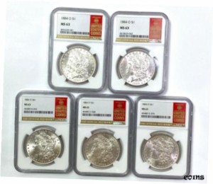 アンティークコイン コイン 金貨 銀貨 Morgan Silver Dollar LOT OF NGC MS THE OFFICIAL RED BOOK LABEL 1884-O