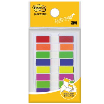 3M Post-it利貼可再貼抽取式指示標籤/683-8C/44x8mm/10張x8色/包