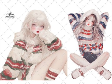 original sticker no.7587 人物貼紙 原創貼紙 人物貼紙 女孩貼紙 原創人物貼紙