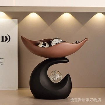 玄關收納 玄關擺件 鑰匙收納 放鑰匙 玄關鑰匙收納 玄關擺飾 創意中古風放鑰匙收納托盤入戶玄關擺件高級感小衆客廳鞋櫃裝飾