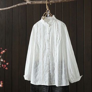 ＊ORead＊文藝範蕾絲花邊領長袖白襯衫(白色F碼)【限定加碼✿全館滿額再折】