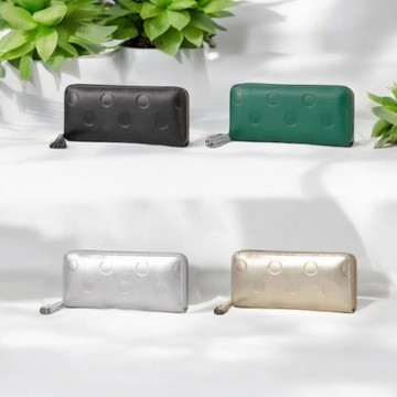 嘻嘻日貨🐾 現貨 日本 Perche 真皮 圓點 拉鍊長夾 日本錢包 皮夾 情人節禮物 情人節禮物