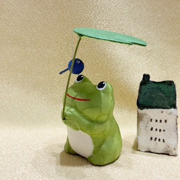 京都手作擺飾-荷葉青蛙