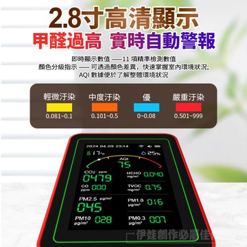 十五合一 空氣檢測儀 PM2.5 PM10 甲醛 揮發性有機物 一氧化碳 二氧化碳 濕度溫度