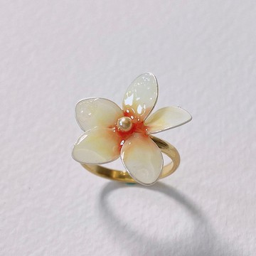 【AurorA百寶盒】D001雞蛋花系列─單朵雞蛋花─戒指