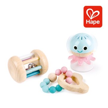 奇哥 德國Hape 嬰幼兒安撫搖鈴三件組