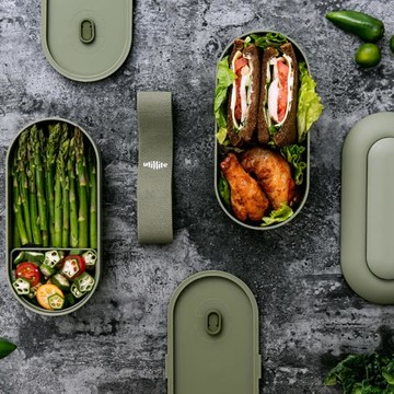 陳子由同款加拿大Utillife雙層分隔日式便當盒保鮮微波加熱飯盒