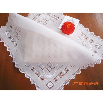 獨特廣東傳統名繡月牙歐式手帕