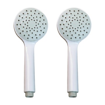 水電大叔 寬面板蓮蓬頭 出水孔採彈性TPR材質  2個  白色