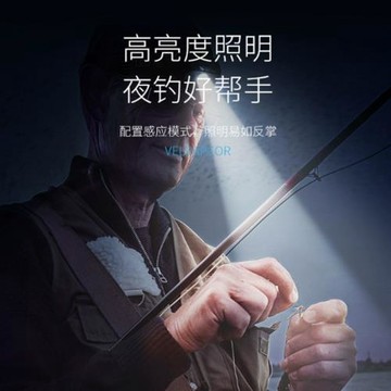 跨境超亮戶外超長續航頭戴式照明手感應頭燈強光夜釣釣魚充電頭燈