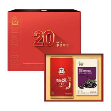 正官庄 20日蔘情不忘禮盒(活蔘28D PLUS10入+ 野櫻莓10入)(效期：2027/12)