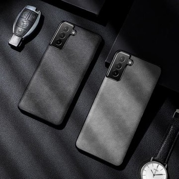 適用三星S21Ultra手機殼s21全包真皮紋保護套plus商務磨砂男防摔