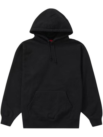 Supreme - satin-appliqué hoodie - unisex - Fabric - XL - Black