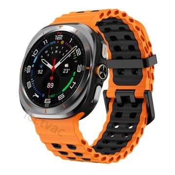 【免運】三星Galaxy Watch7 Ultra 47mm海洋硅膠錶帶官方雙色透氣腕帶 三星watch 7錶帶