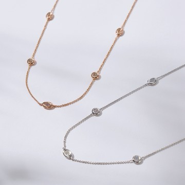 SOIRÉE BY N.Y. 蒔華芮︱滿天星細緻白鑽長項鍊 (共兩色)