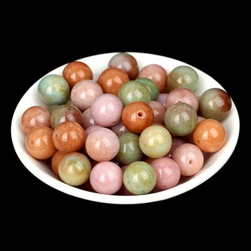 鹽源玉髓散珠子圓珠半成品diy糖果色水晶彩飾品手工配件串珠配飾