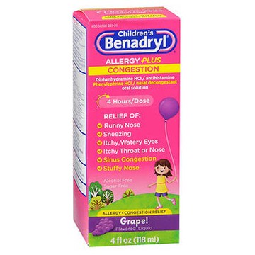 BenadrylD Childrens Allergy And Sinus Liquid Grape 4 oz by J & J Sales Logistics Co