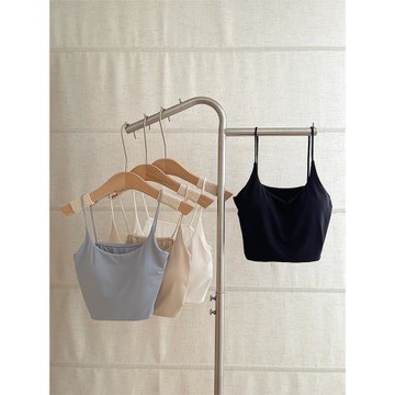 RENA百搭推薦自帶胸墊顯身材簡約純色夏季親膚透氣文胸吊帶背心