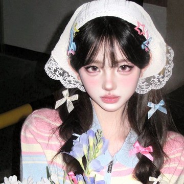 ✅【🦋高級感海邊頭巾】蕾絲多巴胺三角頭巾 女田園風發帶 法式包頭拍照高級 感絲巾時尚海邊設計 時尚必備推薦 台灣出貨
