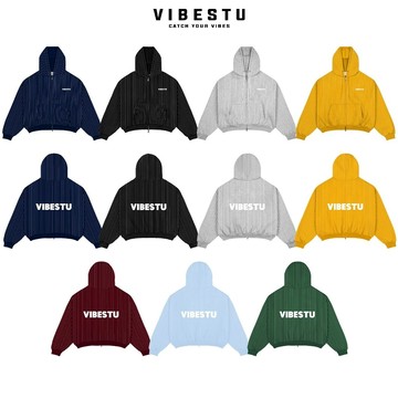 [Simon.co] VIBESTU 寬袖 連帽外套 條紋 短寬 BOXY 外套