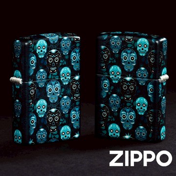 ZIPPO 糖骷髏防風打火機 46017 黑暗 夜光處理 節日氛圍 終身保固