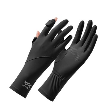 防曬掀指美型冰霸手套(經典黑 F)