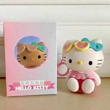 Kitty吊飾🎀 黑皮變色凱蒂貓掛件紫外線變臉嘿皮鑰匙扣擺件 掛件 包包吊飾 背包吊飾 可愛吊飾 凱蒂貓吊飾 三麗歐吊飾