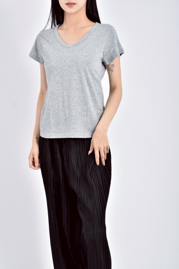 (S) e zhan灰色短袖上衣