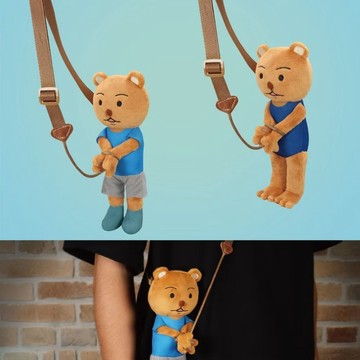 🐻免運🐻景品搞笑日和 GO 熊吉被捕款掛件小包同款 熊吉 被警察抓走的熊吉 毛絨玩具 包包掛件 送女朋友閨蜜禮物