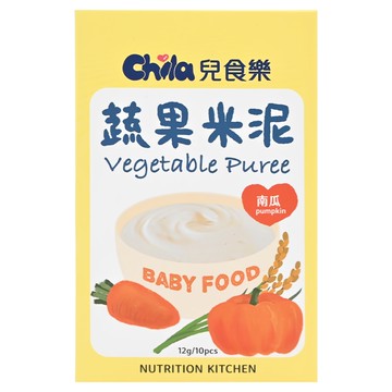 Chila 兒食樂 蔬果米泥 適合4個月以上寶寶  南瓜  120g  1盒