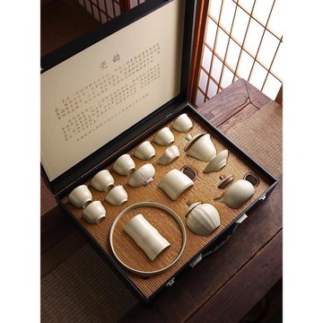 東籬茶居汝窯功夫茶具套裝家用中式高檔辦公室會客陶瓷茶杯茶盤