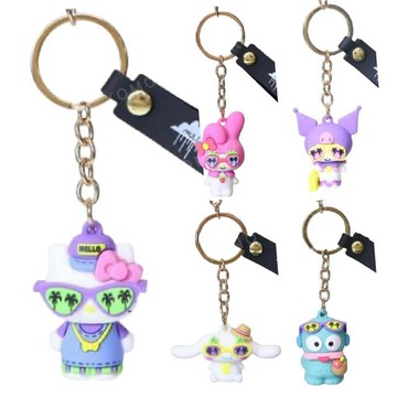 小禮堂 Sanrio 三麗鷗 x MULGA 造型公仔鑰匙圈 (嘻哈款) Kitty 酷洛米 大耳狗 漢頓