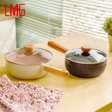 LMG日式錘紋不沾雪平鍋附蓋20cm