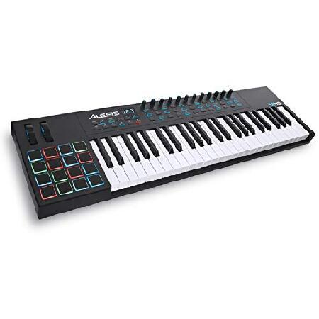 Alesis VI49 49-Key USB MIDI Keyboard Controller with 16 Pads, 16 Assignable Knobs ＆ RockJam Xfinity Heavy-Duty, Double-X, Pre-Assembled, Infinitely