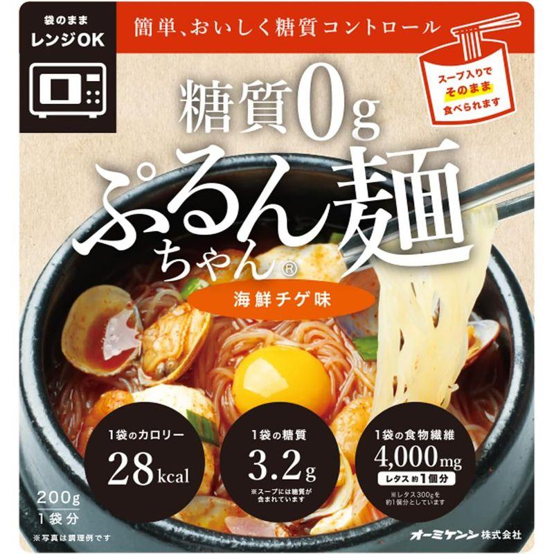 オーミケンシ 糖質0g ぷるんちゃん麺 海鮮チゲ味 200g×12袋入