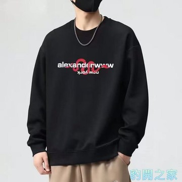 【豹開之家】華棉潮牌字母印花長袖T恤 薄款圓領衛衣男 長袖大學t 無帽套頭衛衣 休閒衛衣 男生衣服 長袖上衣W3121