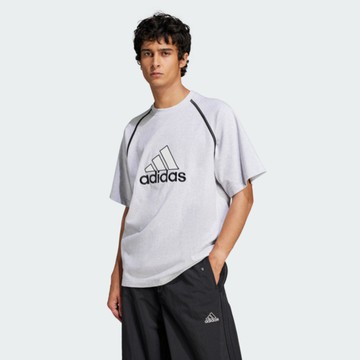Adidas Badge Tee IM7839 男 T恤 運動上衣 休閒短袖 灰 白 亞版