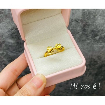 [Hi rosé!]現貨、實拍！超可愛愛心蝴蝶結黃金色戒指 在逃公主 不掉色 越南砂金戒指 鑽戒 結婚 項鏈 手鏈 訂婚