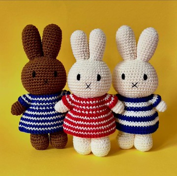 荷蘭進口Miffy【條紋系列】Just Dutch授權正版手工鉤針米非兔