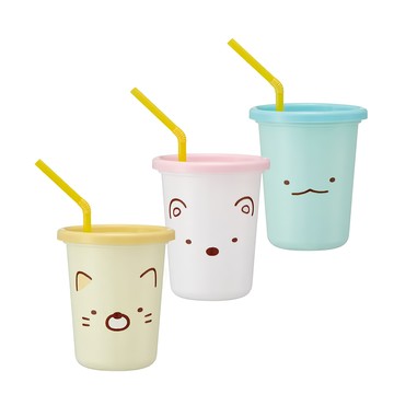 Skater 日本製水杯 320ml  角落 黃色 + 粉色 + 藍色  3個