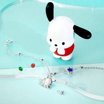 【客製化禮物】Pochacco & Me系列-帕恰狗誕生石純銀手鍊
