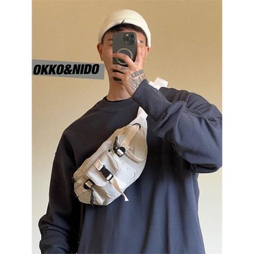 腰包OKKO周邊潮帆布斜挎包機能摩托騎行手機包多口袋單肩小挎包男