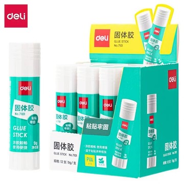 💖台灣現貨 得力固體膠 辦公小工具 固體膠棒 9g 黏性好PVA無毒膠棒 DIY手帳黏接膠 小學生文具 A03