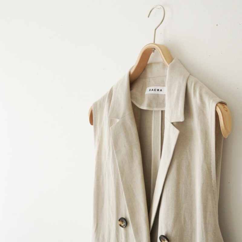 サクラ SACRA リネンツイル ジレ LINEN TWILL GILET レディース 2023春 ...