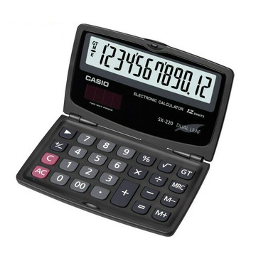 CASIO SX-220 國家考試專用 計算機 (摺疊設計) (12位數)【APP滿額下單4%點數(單一帳號最高1000點)】7/31止