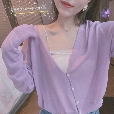 Uvカットカーディガン レディース 春夏 薄手 白カーディガン Vネック ショット丈シャツ 長袖ガウン 紫外線カット シースルー 冷房対策 通販 Lineポイント最大get Lineショッピング